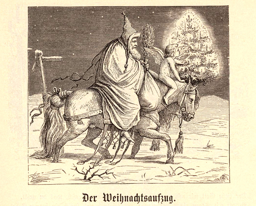 German Christmas Lithograph of Santa Christkind