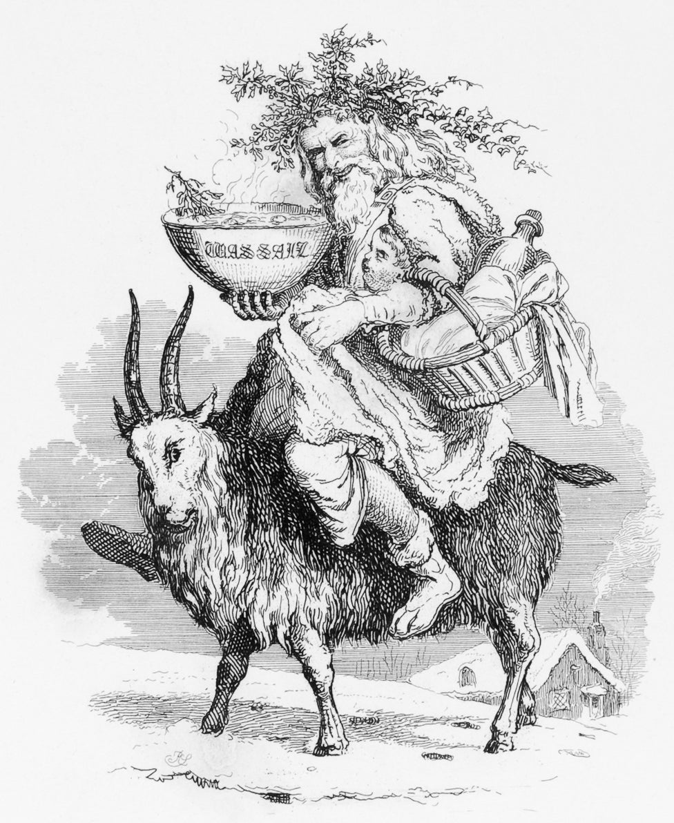 Father Christmas Riding a Goat
